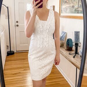 Lilly Pulitzer Kiera Shift Dress Pearl Lace Resort White